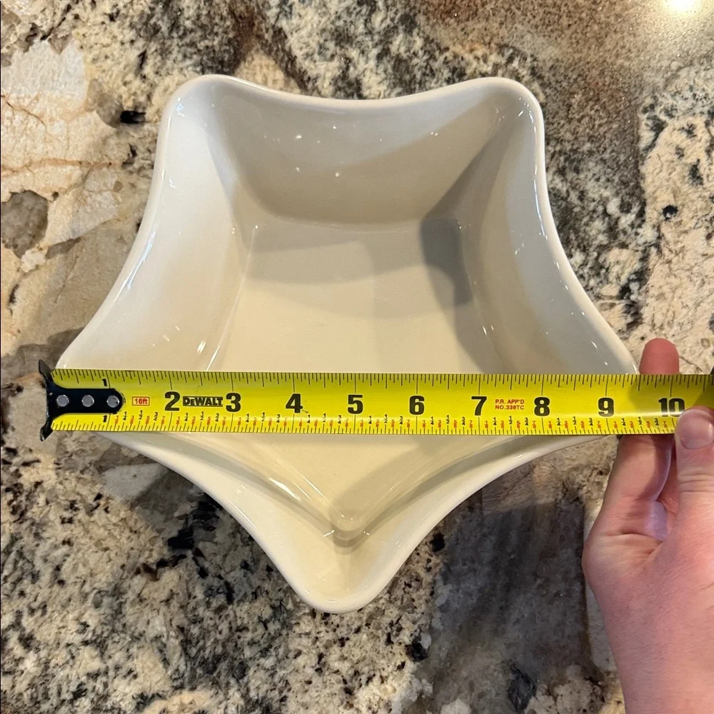 Longaberger Pottery Woven Traditions Star Shaped Dish in Traditional Red - Large